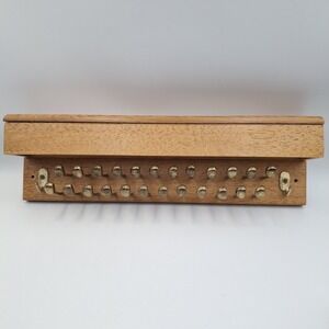 Vintage Wood Brass Golf Club Tie Rack Wall Mount Tie & Belt Hangers